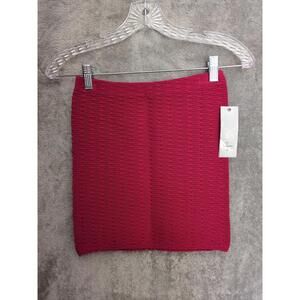 AQUA Mini Skirt Womens Small Red‎ Stretch Knit Bandage Bodycon Pull On Club Y2K